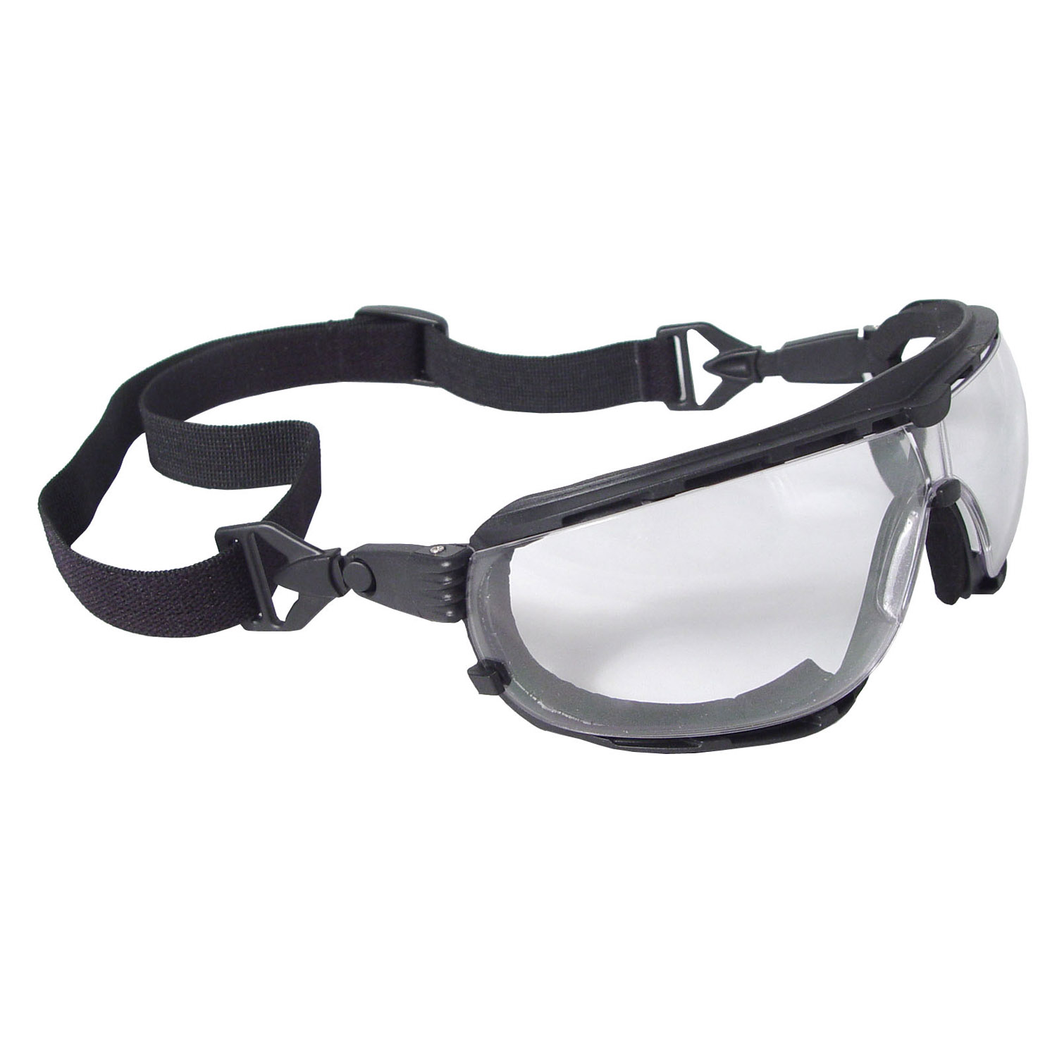 Dagger™ Foam Lined Safety Goggle - Black Frame - Clear Anti-Fog Lens - Goggles
